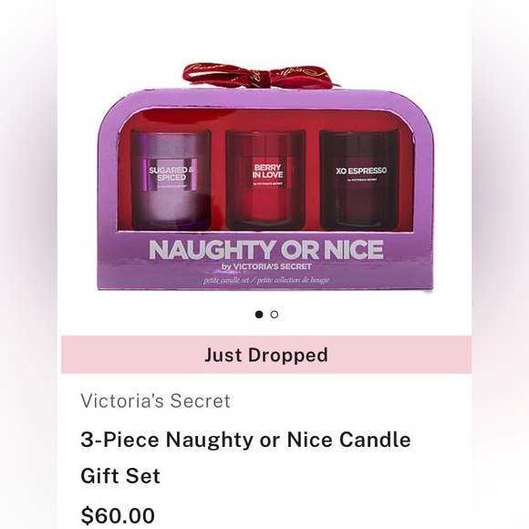 💜VICTORIA’S SECRET💜3-Piece Naughty or Nice Votive Candle Gift Set/NIB - Picture 3 of 8